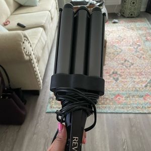 Revlon 3 Barrel Jumbo Hair Waver | Long-Lasting, Natural Looking Waves, (Grey)